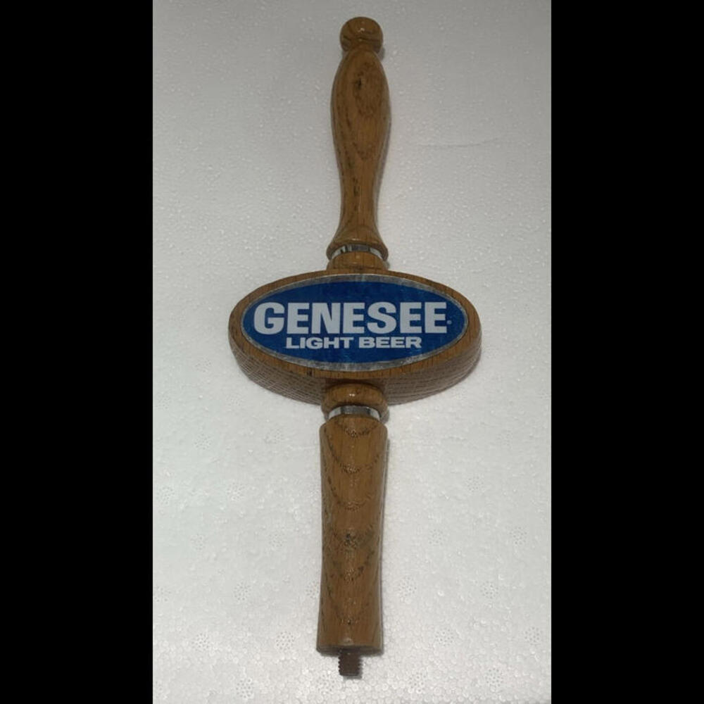 Vintage Tapmarker Genesee Light Beer Wooden Beer Tap Handle Rare​​​​